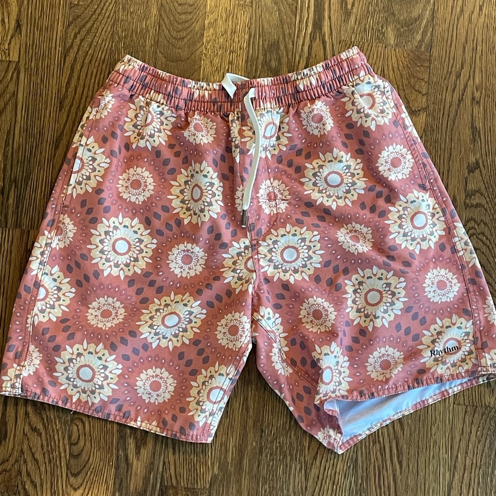 Rhythm. orange Floral Swim Shorts
